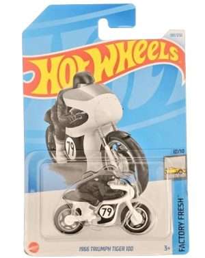 Hot Wheels 1966 Triumph Tiger 100 White 1010 Factory Fresh B0DDY9QG9J