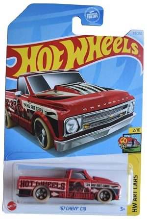Hot Wheels 67 Chevy C10 HW Art Cars 210 Red 83250 B0DS1L78BX