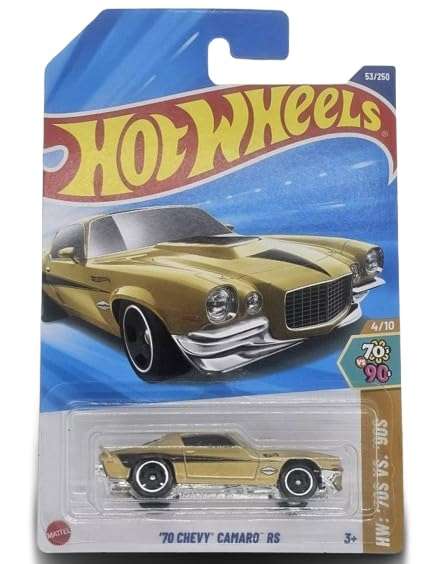 Hot Wheels 70 Chevy Camaro RS HW 70s Vs 90s Series 164 Scale Diecast Gold B0DTJFNDJY