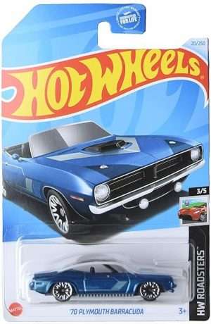 Hot Wheels 70 Plymouth Barracuda HW Roadsters 35 Blue 20250 B0CSQLLG5G