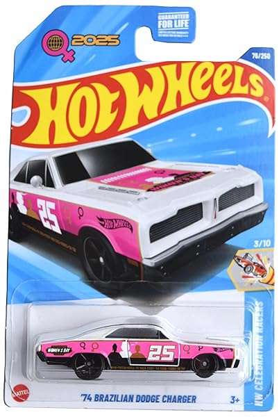 Hot Wheels 74 Brazilian Dodge Charger HW Celebration Racers 310 PinkWhite 76250 B0DXHRM7RM