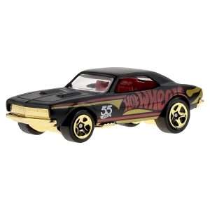 Hot Wheels Die Cast Collectible Vehicle 55th Anniversary Black and Gold Edition Inspired by 67 Chevy Camaro Sports B0CGVHKKZX