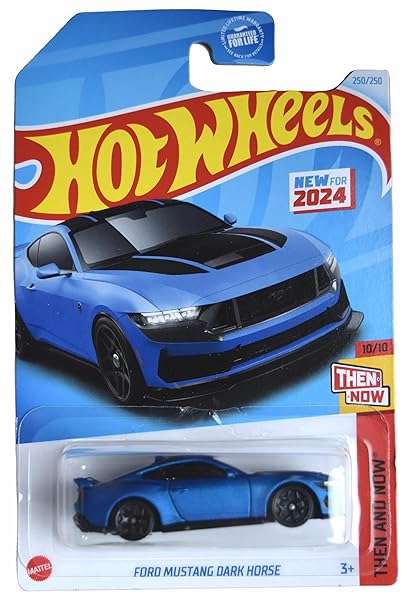 Hot Wheels Ford Mustang Dark Horse Then and Now 1010 Blue 250250 B0DML2DKP3