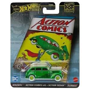 Hot Wheels Model Car Superman Action Comics 1 Action Sedan Die Cast Scale 164 Length 8 cm HVJ50 Series Pop Cult B0CNX8N864