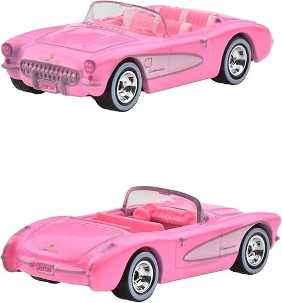 Hot Wheels Premium Pop Culture Barbie The Movie 1956 Corvette Pink Metal Diecast Car JBL79 B0DR3MHY1F 2