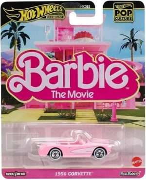 Hot Wheels Premium Pop Culture Barbie The Movie 1956 Corvette Pink Metal Diecast Car JBL79 B0DR3MHY1F