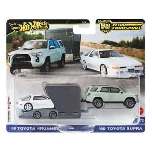 Hot Wheels Team Transport 18 Toyota 4RUNNER and 89 Toyota Supra B0CNX8TF4T