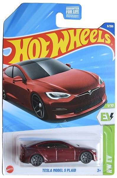 Hot Wheels Tesla Model S Plaid HW EV 110 red 9250 B0DPTM2WHN